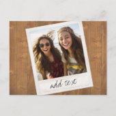 素朴フォトフレーム（正方形のインスタグラムと木材を使用） ポストカード (正面)