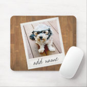 素朴フォトフレーム(正方形のインスタグラムと木材を使用) マウスパッド (マウス)