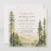 素朴フォレストエバーグリー結婚ズ 招待状 (正面)