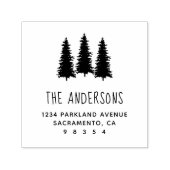 素朴フォレストツリーズファミリー名差出人住所 セルフインキングスタンプ (デザイン)