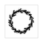 素朴フォークアートエバーグリーンリース版画スタイル ラバースタンプ (インプリント)