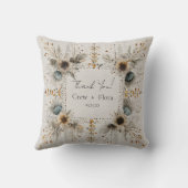 素朴フォークアートフローラ結婚ズ クッション (裏面)