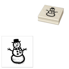 素朴フォークアート雪だるまクリスマスウィンター ラバースタンプ