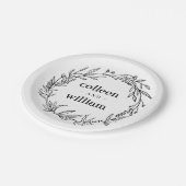 素朴フォークワイルドフラワーリース結婚ズ ペーパープレート (アングル)