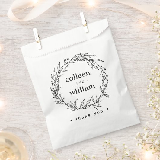 素朴フォークワイルドフラワーリース フェイバーバッグ (クリップ留めされた状態)