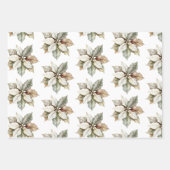 素朴フクロウと花 ラッピングペーパーシート (正面3)