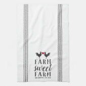 素朴フパーソナライズされたァームスウィートファーム キッチンタオル (縦)