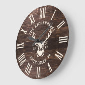 素朴フモダンァミリー名ファームハウスウッド ラージ壁時計 (傾斜)