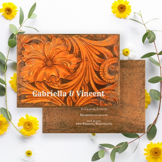 素朴フラワーカントリー結婚ウエスタン 招待状