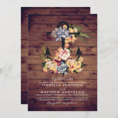 素朴フローラいかり | エレガントウェディングパーティー 招待状 (正面/裏面)