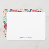 素朴フローラかわいらしプリントパーソナライズされた具 ノートカード (正面/裏面)