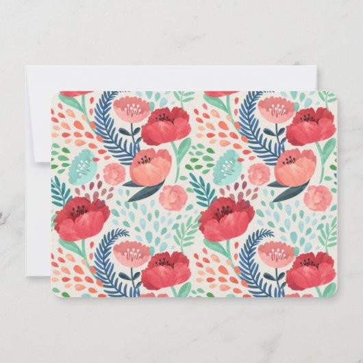 素朴フローラかわいらしプリントパーソナライズされた具 ノートカード (裏面)