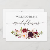 素朴フローラが私のメイド・オブ・オーナー（花嫁付き添い人）2になる 招待状 (正面/裏面)