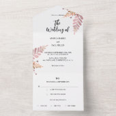 素朴フローラすべて一つの結婚式招待状 オールインワン招待状 (内側)