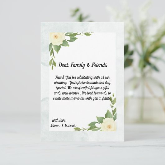 素朴フローラとミニマルサンキューカード サンキューカード (スタンド正面)