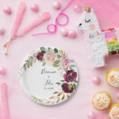 素朴フローラと植物結婚の葉のケーキ ペーパープレート (パーティー)