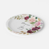 素朴フローラと植物結婚の葉のケーキ ペーパープレート (アングル)