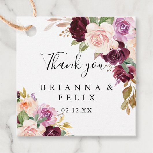 素朴フローラと植物結婚の葉 フェイバータグ (正面)