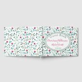 素朴フローラと緑の葉のパターン | 結婚s ゲストブック (全面)