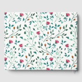 素朴フローラと緑の葉のパターン | 結婚s ゲストブック (裏面)