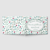 素朴フローラと緑の葉のパターン | 結婚s ゲストブック (全面)