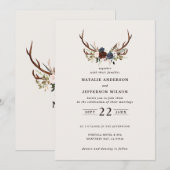 素朴フローラと〔雄ジカの〕枝角結婚の赤面イニシャル (正面/裏面)