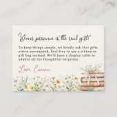 素朴フローラなしギフトラップブライダルシャワー表示 エンクロージャーカード (正面)