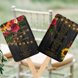 素朴フローラの木弦のライトウェディングプログラム ハンドファン