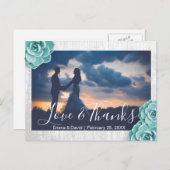 素朴フローラの結婚写真ありがとう ポストカード (正面/裏面)