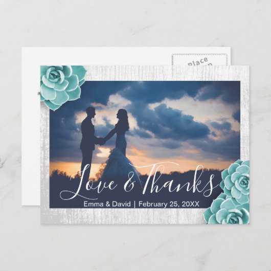 素朴フローラの結婚写真ありがとう ポストカード (正面/裏面)