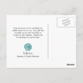 素朴フローラの結婚写真ありがとう ポストカード (裏面)