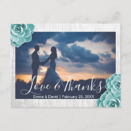 素朴フローラの結婚写真ありがとう ポストカード