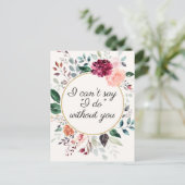 素朴フローラの結婚花嫁介添人の提案カード ポストカード (スタンド正面)