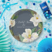 素朴フローラの葉埃っぽい海軍の白い水の色 ペーパープレート (パーティー)