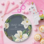 素朴フローラの葉埃っぽい海軍の白い水の色 ペーパープレート (パーティー)