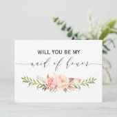 素朴フローラは私のメイド・オブ・オーナー（花嫁付き添い人）の両面1 招待状 (スタンド正面)