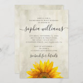 素朴フローラひまわりバチェロレッテ 招待状 (正面/裏面)