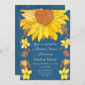 素朴フローラひま結婚わりブライダルシャワーインビ 招待状 (正面/裏面)