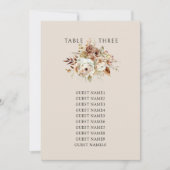 素朴フローラぶら下がったの結婚座席表カード (正面)