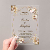 素朴フローラアクリル結婚式招待状 アクリル招待状 (インサイチュ (ポータブル))