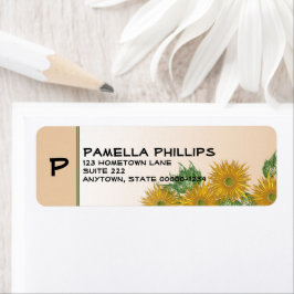 素朴フローラアートイニシャル書パーソナライズされた ラベル