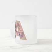 素朴フローライニシャル文字Aモノグラム フロストグラスマグカップ (正面左)