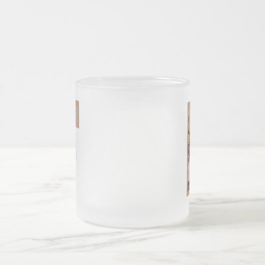 素朴フローライニシャル文字Fモノグラム フロストグラスマグカップ (中央)