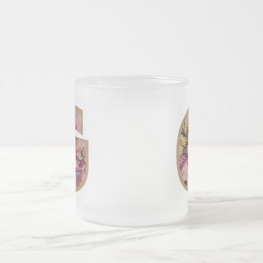 素朴フローライニシャル文字Gモノグラム フロストグラスマグカップ (中央)