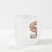 素朴フローライニシャル文字Sモノグラム フロストグラスマグカップ (正面右)