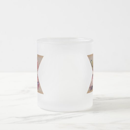 素朴フローライニシャル文字Xモノグラム フロストグラスマグカップ (中央)