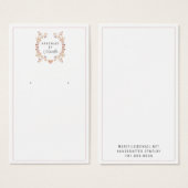 素朴フローライヤリングジュエリー表示カード (正面&裏面)