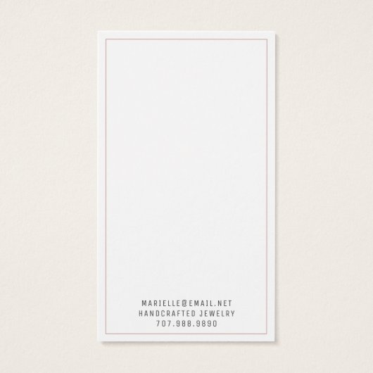 素朴フローライヤリングジュエリー表示カード (裏面)