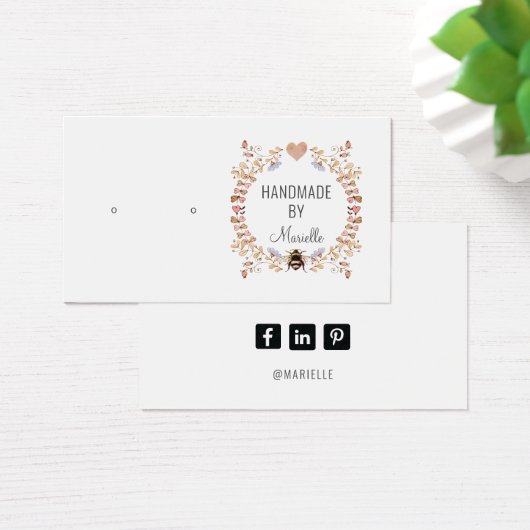 素朴フローライヤリングジュエリー表示カード (デスク)