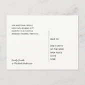 素朴フローラウェディングRSVPカード インビテーションポストカード (裏面)